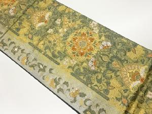 引箔華文に花唐草模様織出し袋帯